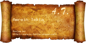 Amrein Tekla névjegykártya